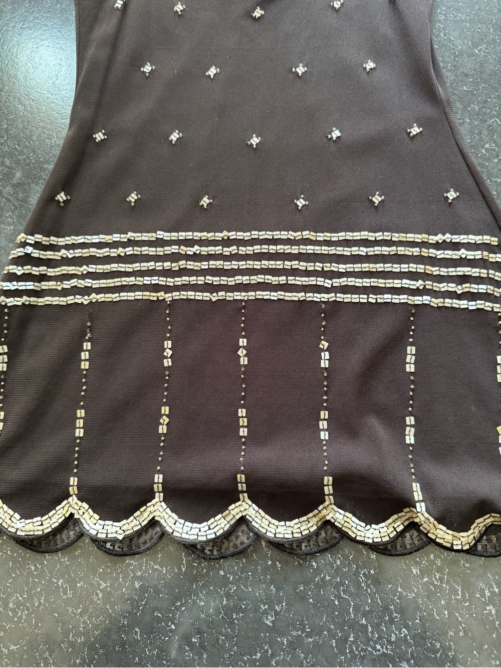 Vintage Arden B Dark Brown Beaded Camisole with Adjustable Straps - Picture 6 of 9
